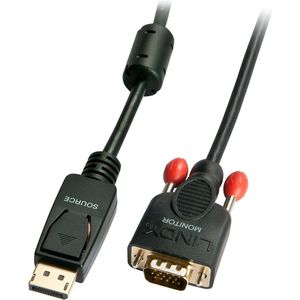 LINDY 41943 VGA-kabel Aansluitkabel VGA-stekker 9-polig, DisplayPort stekker 3.00 m Zwart