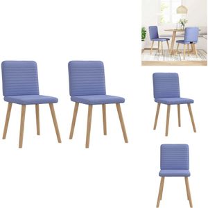 vidaXL Eetkamerstoel - Eetkamerstoelen - Dinerstoel - Stoel - Eetkamerstoelen 2 st stof jeansblauw