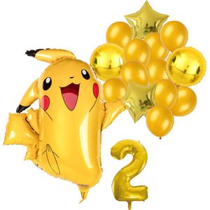Pokemon ballon set - 62x78cm - Folie Ballon - Pokemon - Pikachu - Themafeest - 2 jaar - Verjaardag - Ballonnen - Versiering - Helium ballon