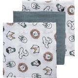 Meyco Baby Animal hydrofiele doeken - 3-pack - multicolour - 70x70cm