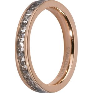 Melano friends Eva cz ring - Roségoudkleurig/ Crystal - Dames - Maat 52