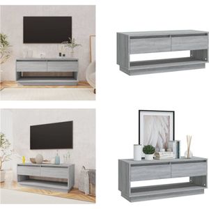 vidaXL Tv-meubel 102x41x44 cm spaanplaat grijs sonoma eikenkleurig - Tv-kast - Tv-kasten - Tv-standaard - Wandtafel