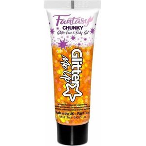 Paintglow Chunky glittergel voor lichaam en gezicht - oranje - 12 ml - Glitter schmink