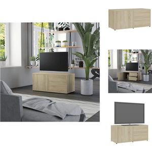 vidaXL Tv-meubel - Tv-meubels - Tv-meubelen - Tv-meubilair - Tv-meubel 80x34x36 cm bewerkt hout sonoma eikenkleurig