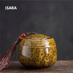 ISARA Luxueuze Mini Urn Hond Kat Vogel – Urne – Keramiek – Urnen – Urn Voor Dieren – Urn Hond Overleden – Urn Kat – 130 ML – Geel