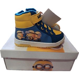 Minions hoge sneakers - fleece - rits - klittenband - maat 27