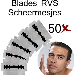 Safety Razor Scheermesjes – 50 stuks RVS Navulmesjes – Vrouwen en Mannen – Duurzaam Scheren – Double Edge Blades
