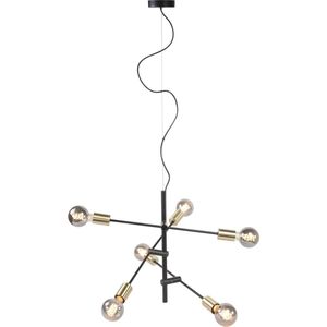 HighLight hanglamp Sticks 6L - zwart / goud