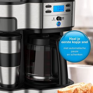 Koffiezetapparaat met Thermoskan - Filterkoffie - 1000W - Warmhoudfunctie - 12 kopjes - 1.8L