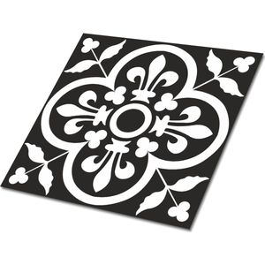 Tulup PVC Tegels - Oosterse Stijl Vinyl Tegels - 30 cm x 30 cm - Zwart Zelfklevende Vinyl Tegels - Verpakking van 9 stuks - Wand PVC Tegels - Mozaïek Plaktegels - Vinyl Wandtegels - Plaktegels keuken en Badkamer