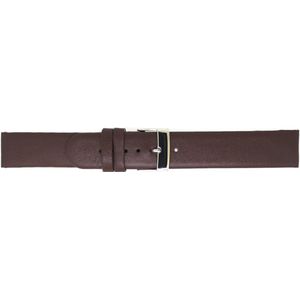 horlogeband-18mm-echt leer-donker bruin-recht-zacht 18 mm