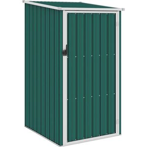 The Living Store Tuinschuur Gegalvaniseerd Staal - 87x98x148/159 cm - Groen