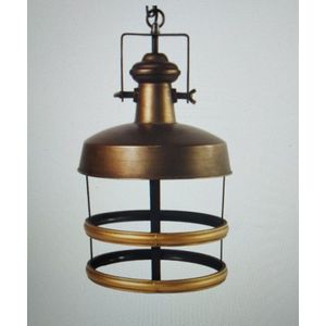 Hanglamp - plafondlamp - Plafonddecoratie - industriele lamp - Messing - Zwart - Staal