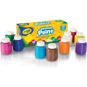 Crayola - Hobbyverf - 10 Potjes Met Afwasbare Verf Voor Kinderen - Primaire Kleuren