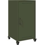 vidaXL - Dressoir - 36x39x72 - cm - staal - olijfgroen