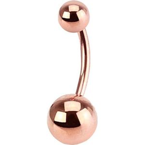 Fako Bijoux® - Navelpiercing - Classic - Rosé Goudkleurig
