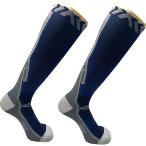 Sandside Steunkousen Compressie Sokken - Compressiekousen - Hardloopsokken - Premium Actief - Donkerblauw - Maat 36-40 S/M -2 Paar