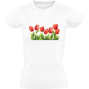 Tulpen Dames T-shirt | tulp | bloemen | natuur | gras | Nederland