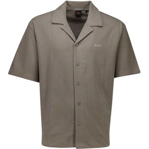 Hugo Boss casual overhemd korte mouw bruin
