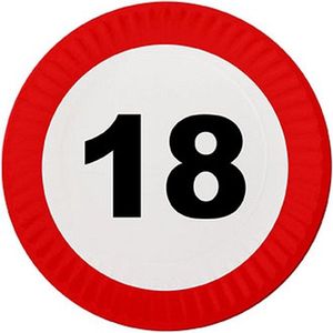 Feestbordjes 18 jaar stopbord