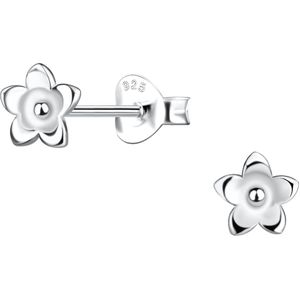 Joy|S - Zilveren bloem oorbellen - 6 mm bloemetje oorknoppen - sterling zilver 925 - t56