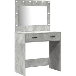 vidaXL - 2-delige - kaptafelset - met - LED - in - beton - grijs, - engineered - hout