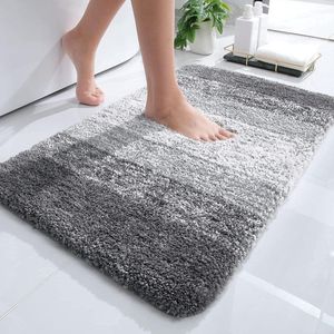 Exra-zacht-dik-microvezel-vloerkleed badkamer 40x60cm antislip absorberend machinewasbaar - grijs Bubbelbadmat