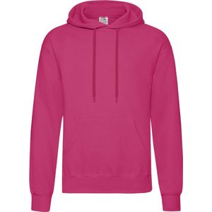 Fruit of the Loom capuchon sweater fuchsia roze voor volwassenen - Classic Hooded Sweat - Hoodie - Heren kleding L