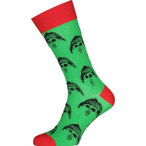 Spiri Ibiza Socks The Stranger - unisex sokken - groen met rood - Maat: 36-40