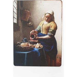 Deco bordje - Het Melkmeisje - Johannes Vermeer - 14 x 19 cm