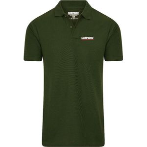 Subprime - Heren Polo SS Polo Stripe Army - Groen - Maat 3XL