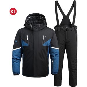 Skipak - SkiBroek - Skijas - Ski Suit - Wintersport - Heren - 2-Delig - Zwart - Warm - Maat XL