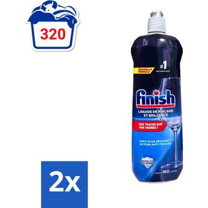 Finish - Glansspoelmiddel - Regular - Schoon & Glans - Tot 160 Afwasbeurten - 800ml - Voordeelverpakking - 2 stuks