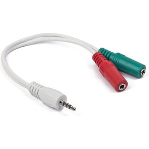 CablExpert CCA-417W - Adapterkabel, 4-pins 3,5 mm - 3,5 mm stereo + microfoon