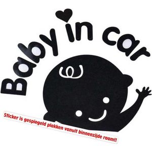 Stickerloods Baby in Car sticker - Autoraamsticker- Baby on Board sticker- 15x12cm