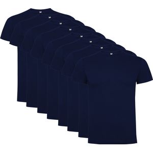 8 Pack Roly Dogo Premium Heren T-Shirt 100% katoen Ronde hals Donker Blauw Maat S