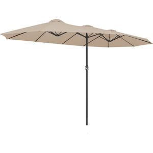 Kingsleeve Dubbele Parasol - 460x270 cm XXL – met Slinger Taupe