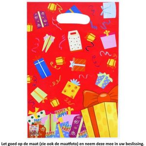 10 Uitdeelzakjes Cadeau 16,5 x 25 cm Rood - Cellofaan Plastic Traktatie Kado Zakjes - Snoepzakjes - Koekzakjes - Koekje - Cookie