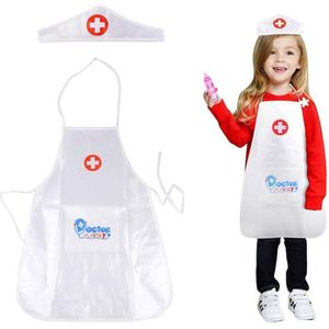 WiseGoods - Premium Verpleegster Kostuum Kinderen - Carnavalskleding Kinderen - Zuster Kostuum met Schort en Hoofddeksel
