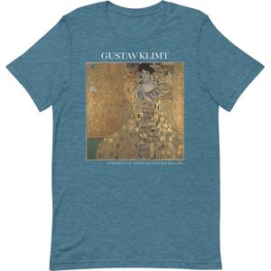 Gustav Klimt 'Portret van Adele Bloch-Bauer I' (""Portrait of Adele Bloch-Bauer I"") Beroemd Schilderij T-Shirt | Unisex Klassiek Kunst T-shirt | Heather Deep Teal | XL