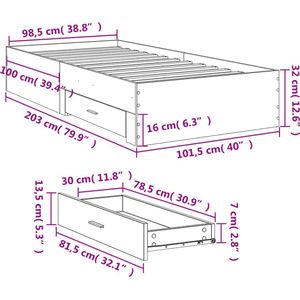 vidaXL-Bedframe-met-lades-bewerkt-hout-wit-100x200-cm