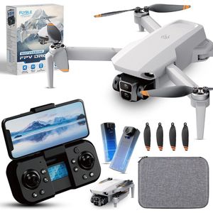 Flyble Mini Drone met Dubbele Camera - 4K - GPS - 50 min Vliegtijd - 3000 Meter - Drones - 2x Accu - Buiten en Binnen
