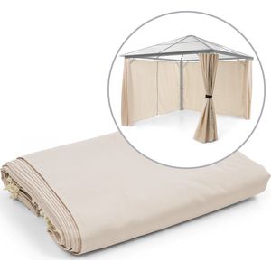 Blumfeldt Pantheon Solid Sky zijwanden voor paviljoen / partytent 3 x 3m - 4 stuks - Polyester 140g/m² - Robuust polyester materiaal - Windbestendig - Waterafstotend - Beige