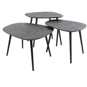 Kiran organische salontafels - set van 3 - metallic - grijs