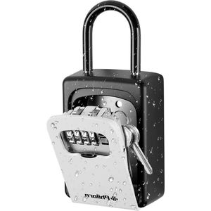 Draagbare 4-cijferige combinatieslot met instelbare code - weerbestendig - hangend of aan de muur gemonteerd - Topbeveiliging ultrastevige sleutelkluis voor sieraden - sleutelkastje met code