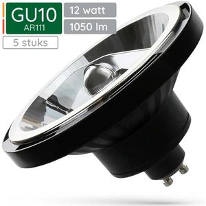 Spectrum GU10 LED Spot AR111 - 12 Watt - 230V - 1050 Lumen - 3000K Warm wit - Gezellig licht - Energiezuinig - 5 stuks