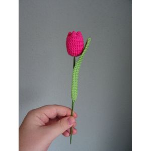 Knuffelsenzo - Tulp - Roze Tulp - Kunstbloem - Gehaakt - Kado - Geschenk - Boeket