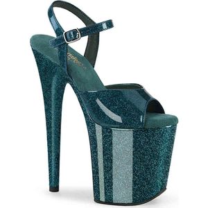 Pleaser - FLAMINGO-809GP Sandaal met enkelband, Paaldans schoenen - US 8 - 38 Shoes - Groen