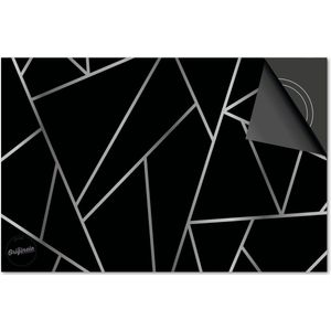 Inductie beschermer 78x52 - afdekplaat inductie mat - Dietrix Kookplaat beschermer - DELUXE - Hexagon - Moza?ek?ek Zilver