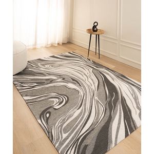 Marmer vloerkleed - Weave Marble grijs/zwart 120x170 cm